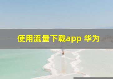 使用流量下载app 华为